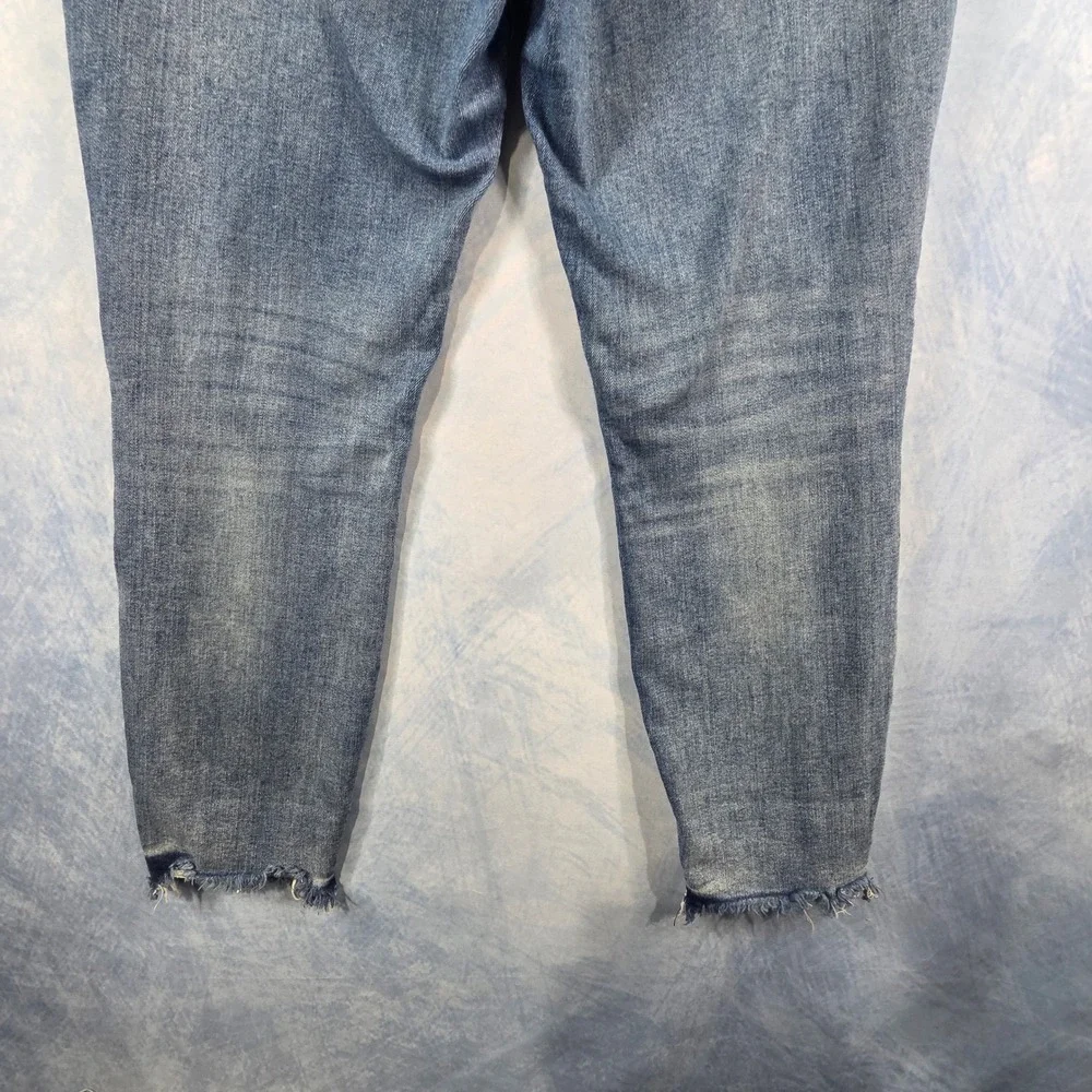 Lucky Brand Womens High Rise Skinny Ankle Jeans Button Fly Raw Hem Blue Sz 10/30